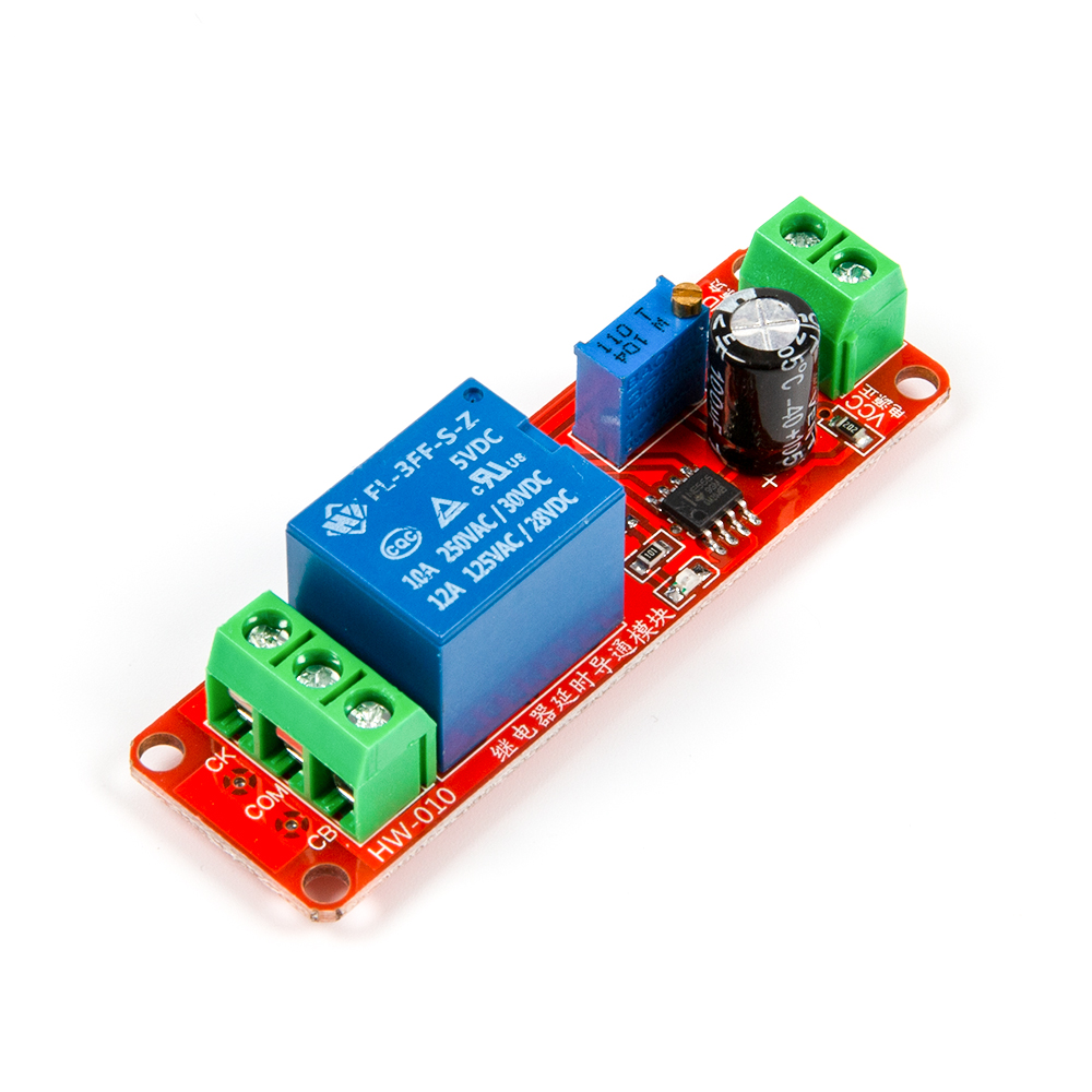 Одноканальное реле с задержкой времени NE555, 5в красная плата